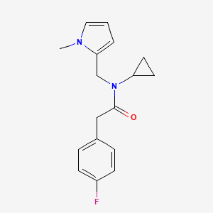 molecular formula C17H19FN2O B2478819 N-cyclopropyl-2-(4-fluorophenyl)-N-((1-methyl-1H-pyrrol-2-yl)methyl)acetamide CAS No. 1286704-92-4