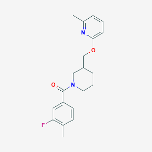 molecular formula C20H23FN2O2 B2478827 (3-Fluoro-4-methylphenyl)-[3-[(6-methylpyridin-2-yl)oxymethyl]piperidin-1-yl]methanone CAS No. 2379971-69-2