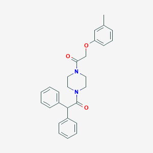 1-(Diphenylacetyl)-4-[(3-methylphenoxy)acetyl]piperazine