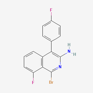 molecular formula C15H9BrF2N2 B2478837 1-Bromo-8-fluoro-4-(4-fluorophenyl)-3-isoquinolinamine CAS No. 338761-92-5