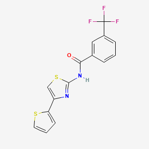 molecular formula C15H9F3N2OS2 B2478840 N-(4-(thiophen-2-yl)thiazol-2-yl)-3-(trifluoromethyl)benzamide CAS No. 330189-79-2