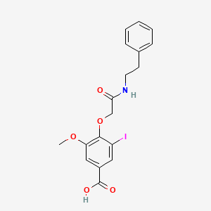 molecular formula C18H18INO5 B2478843 3-Iodo-5-methoxy-4-{2-oxo-2-[(2-phenylethyl)amino]ethoxy}benzoic acid CAS No. 709003-72-5
