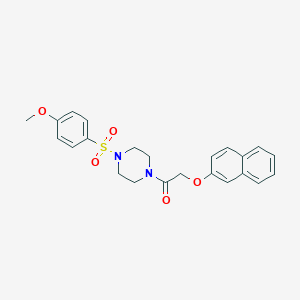 molecular formula C23H24N2O5S B247886 1-[(4-Methoxyphenyl)sulfonyl]-4-[(2-naphthyloxy)acetyl]piperazine 