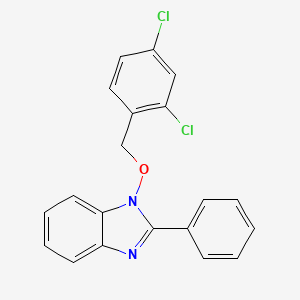 molecular formula C20H14Cl2N2O B2478860 1-[(2,4-dichlorobenzyl)oxy]-2-phenyl-1H-1,3-benzimidazole CAS No. 338786-95-1
