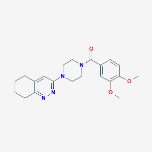 molecular formula C21H26N4O3 B2478871 (3,4-Dimethoxyphenyl)(4-(5,6,7,8-tetrahydrocinnolin-3-yl)piperazin-1-yl)methanone CAS No. 2034318-29-9