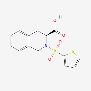 molecular formula C14H13NO4S2 B2478875 (3S)-2-thiophen-2-ylsulfonyl-3,4-dihydro-1H-isoquinoline-3-carboxylic acid CAS No. 1212436-25-3