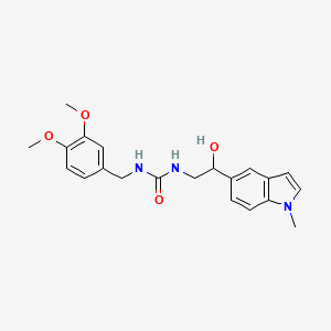 molecular formula C21H25N3O4 B2478879 1-(3,4-二甲氧基苄基)-3-(2-羟基-2-(1-甲基-1H-吲哚-5-基)乙基)脲 CAS No. 2034528-19-1
