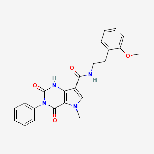 molecular formula C23H22N4O4 B2478880 N-(2-methoxyphenethyl)-5-methyl-2,4-dioxo-3-phenyl-2,3,4,5-tetrahydro-1H-pyrrolo[3,2-d]pyrimidine-7-carboxamide CAS No. 921572-76-1