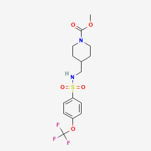 molecular formula C15H19F3N2O5S B2478881 Methyl 4-((4-(trifluoromethoxy)phenylsulfonamido)methyl)piperidine-1-carboxylate CAS No. 1327227-60-0