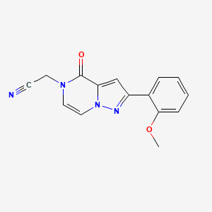 molecular formula C15H12N4O2 B2478882 2-(2-(2-methoxyphenyl)-4-oxopyrazolo[1,5-a]pyrazin-5(4H)-yl)acetonitrile CAS No. 1428362-33-7