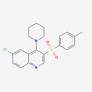 molecular formula C21H21ClN2O2S B2478889 6-CHLORO-3-(4-METHYLBENZENESULFONYL)-4-(PIPERIDIN-1-YL)QUINOLINE CAS No. 872206-08-1