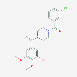 molecular formula C21H23ClN2O5 B247889 1-(3-Chlorobenzoyl)-4-(3,4,5-trimethoxybenzoyl)piperazine 