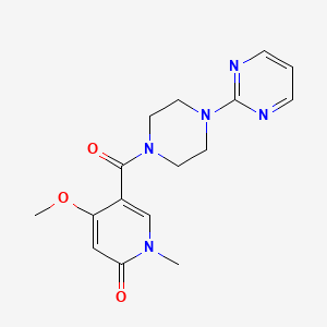 molecular formula C16H19N5O3 B2478891 4-methoxy-1-methyl-5-(4-(pyrimidin-2-yl)piperazine-1-carbonyl)pyridin-2(1H)-one CAS No. 2034380-08-8