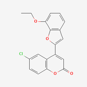 molecular formula C19H13ClO4 B2478894 6-Chloro-4-(7-ethoxy-1-benzofuran-2-yl)chromen-2-one CAS No. 900267-89-2