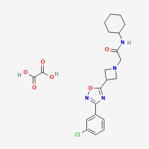 molecular formula C21H25ClN4O6 B2478899 2-(3-(3-(3-chlorophenyl)-1,2,4-oxadiazol-5-yl)azetidin-1-yl)-N-cyclohexylacetamide oxalate CAS No. 1351657-95-8