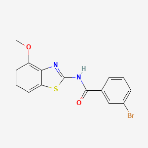 molecular formula C15H11BrN2O2S B2478909 3-bromo-N-(4-methoxy-1,3-benzothiazol-2-yl)benzamide CAS No. 312591-17-6