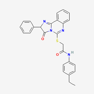 molecular formula C26H22N4O2S B2478910 N-(4-ethylphenyl)-2-({3-oxo-2-phenyl-2H,3H-imidazo[1,2-c]quinazolin-5-yl}sulfanyl)acetamide CAS No. 958582-68-8