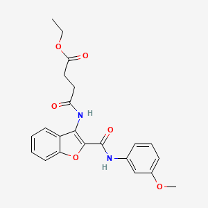 molecular formula C22H22N2O6 B2478911 4-((2-((3-甲氧苯基)氨基甲酰基)苯并呋喃-3-基)氨基)-4-氧代丁酸乙酯 CAS No. 887893-89-2