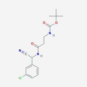molecular formula C16H20ClN3O3 B2478912 tert-butyl N-(2-{[(3-chlorophenyl)(cyano)methyl]carbamoyl}ethyl)carbamate CAS No. 1333618-30-6
