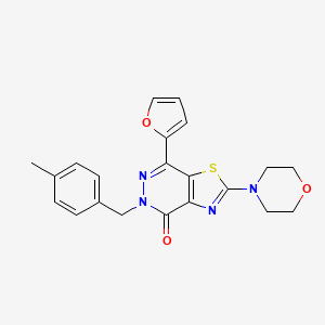 molecular formula C21H20N4O3S B2478939 7-(呋喃-2-基)-5-(4-甲基苄基)-2-吗啉基噻唑并[4,5-d]吡啶-4(5H)-酮 CAS No. 1021045-51-1