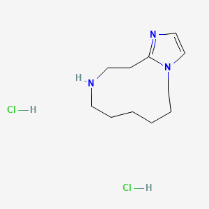 molecular formula C11H21Cl2N3 B2478941 1,8,12-Triazabicyclo[9.3.0]tetradeca-11,13-diene;dihydrochloride CAS No. 2411308-74-0