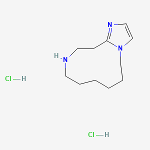 molecular formula C11H21Cl2N3 B2478941 1,8,12-Triazabicyclo[9.3.0]tetradeca-11,13-dien; Dihydrochlorid CAS No. 2411308-74-0