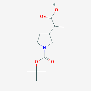 molecular formula C12H21NO4 B2478943 2-(1-[(Tert-butoxy)carbonyl]pyrrolidin-3-YL)propanoic acid CAS No. 1367932-46-4