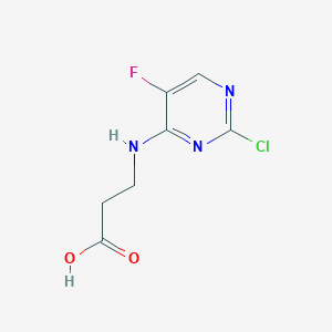molecular formula C7H7ClFN3O2 B2478953 N-(2-氯-5-氟嘧啶-4-基)-β-丙氨酸 CAS No. 7662-33-1