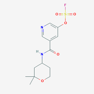 3-[(2,2-Dimethyloxan-4-yl)carbamoyl]-5-fluorosulfonyloxypyridine