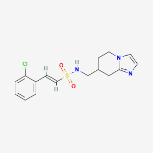 molecular formula C16H18ClN3O2S B2478956 (E)-2-(2-Chlorophenyl)-N-(5,6,7,8-tetrahydroimidazo[1,2-a]pyridin-7-ylmethyl)ethenesulfonamide CAS No. 2111901-91-6