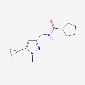 N-((5-cyclopropyl-1-methyl-1H-pyrazol-3-yl)methyl)cyclopentanecarboxamide