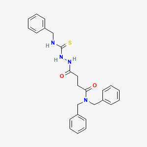 molecular formula C26H28N4O2S B2478959 N,N-dibenzyl-4-{2-[(benzylamino)carbothioyl]hydrazino}-4-oxobutanamide CAS No. 331461-08-6