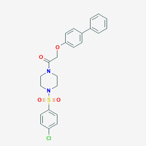 molecular formula C24H23ClN2O4S B247896 2-(Biphenyl-4-yloxy)-1-{4-[(4-chlorophenyl)sulfonyl]piperazin-1-yl}ethanone 