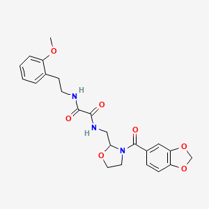 N1-((3-(benzo[d][1,3]dioxole-5-carbonyl)oxazolidin-2-yl)methyl)-N2-(2-methoxyphenethyl)oxalamide