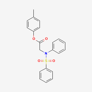 molecular formula C21H19NO4S B2478966 4-甲基苯基 2-[(苯磺酰)苯胺]乙酸酯 CAS No. 478050-05-4