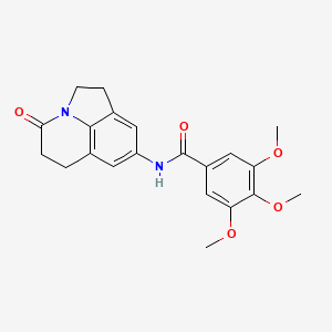 molecular formula C21H22N2O5 B2478974 3,4,5-trimethoxy-N-(4-oxo-2,4,5,6-tetrahydro-1H-pyrrolo[3,2,1-ij]quinolin-8-yl)benzamide CAS No. 898418-53-6