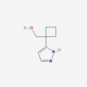molecular formula C8H12N2O B2478975 (1-(1H-Pyrazol-3-yl)cyclobutyl)methanol CAS No. 2228570-93-0