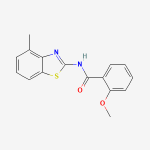 molecular formula C16H14N2O2S B2478979 2-甲氧基-N-(4-甲基-1,3-苯并噻唑-2-基)苯甲酰胺 CAS No. 393125-15-0