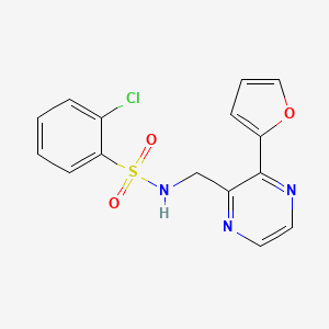 2-chloro-N-((3-(furan-2-yl)pyrazin-2-yl)methyl)benzenesulfonamide