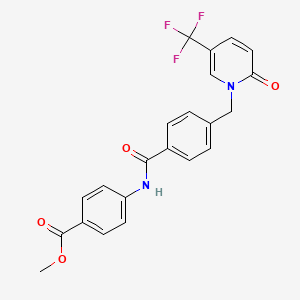 molecular formula C22H17F3N2O4 B2479006 Methyl 4-[[4-[[2-oxo-5-(trifluoromethyl)pyridin-1-yl]methyl]benzoyl]amino]benzoate CAS No. 339025-42-2
