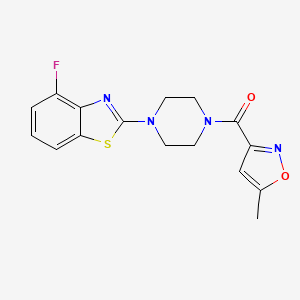 molecular formula C16H15FN4O2S B2479010 (4-(4-Fluorobenzo[d]thiazol-2-yl)piperazin-1-yl)(5-methylisoxazol-3-yl)methanone CAS No. 946304-55-8