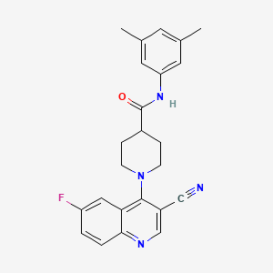 molecular formula C24H23FN4O B2479012 1-(3-cyano-6-fluoroquinolin-4-yl)-N-(3,5-dimethylphenyl)piperidine-4-carboxamide CAS No. 1206985-87-6