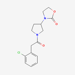 molecular formula C15H17ClN2O3 B2479014 3-{1-[2-(2-Chlorophenyl)acetyl]pyrrolidin-3-yl}-1,3-oxazolidin-2-one CAS No. 2097923-97-0