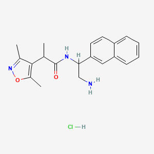 molecular formula C20H24ClN3O2 B2479015 N-(2-氨基-1-萘-2-基乙基)-2-(3,5-二甲基-1,2-恶唑-4-基)丙酰胺;盐酸盐 CAS No. 1838435-62-3