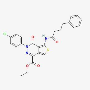 Ethyl 3-(4-chlorophenyl)-4-oxo-5-(4-phenylbutanamido)-3,4-dihydrothieno[3,4-d]pyridazine-1-carboxylate