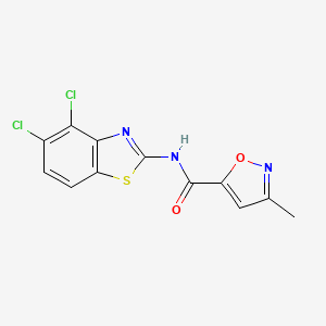 molecular formula C12H7Cl2N3O2S B2479017 N-(4,5-二氯苯并[d]噻唑-2-基)-3-甲基异噁唑-5-甲酰胺 CAS No. 946286-95-9
