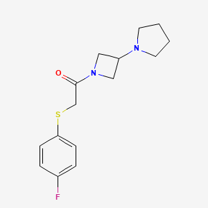molecular formula C15H19FN2OS B2479019 2-(4-Fluorophenyl)sulfanyl-1-(3-pyrrolidin-1-ylazetidin-1-yl)ethanone CAS No. 2309187-11-7