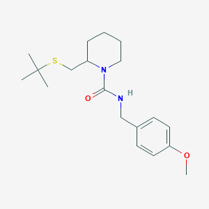 molecular formula C19H30N2O2S B2479021 2-(Tert-butylsulfanylmethyl)-N-[(4-methoxyphenyl)methyl]piperidine-1-carboxamide CAS No. 2320535-67-7