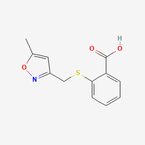 molecular formula C12H11NO3S B2479027 2-{[(5-甲基-1,2-噁唑-3-基)甲基]硫代}苯甲酸 CAS No. 854357-41-8