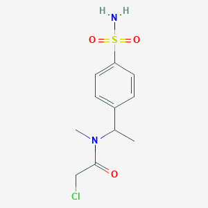 molecular formula C11H15ClN2O3S B2479028 2-Chloro-N-methyl-N-[1-(4-sulfamoylphenyl)ethyl]acetamide CAS No. 2411266-33-4